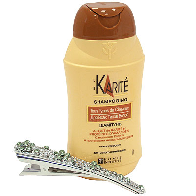 Подарочный набор "Karite" Шампунь, заколка и ослабленных волос Товар сертифицирован инфо 11033a.