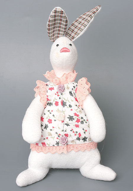 Авторская игрушка "Белый зайка" - Ручная работа самых счастливых улыбок всем вокруг! инфо 2602j.