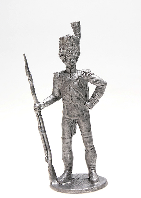 Караульный 1-го полка пеших гренадеров 1812 год Франция Оловянная миниатюра Авторское литье Авторская работа Мастерская "Чекан" 2009 г инфо 871c.